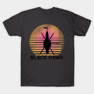 Black Hawk Helicopter Sunset Gift T-Shirt